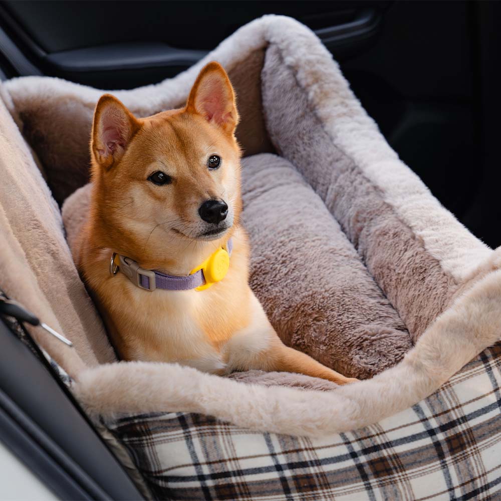 Großer Klassischer Flauschiger Autositz für Hunde – sicher aufbewahren