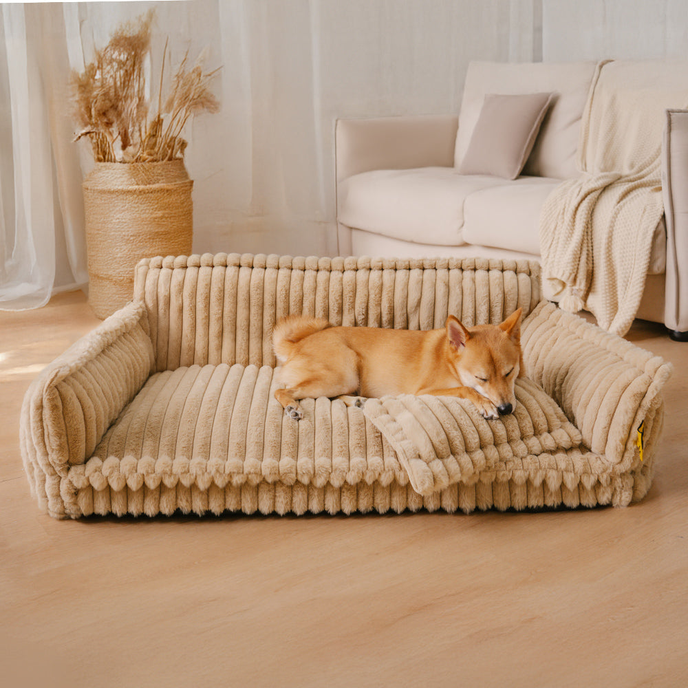 Großes Waschbares Flauschiges Orthopädisches Weiches Hundekissen & Hundesofabett - Snoozy Dream Bettbezug