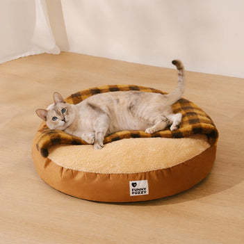 Waschbares Ultraweiches Rundes Katzenbett für den Schlaf