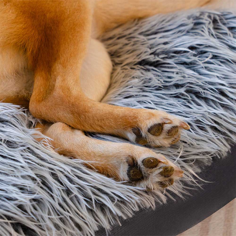 Großes Waschbares Flauschiges Gemütliches Nackenkissen für Hundeschlafsofa Denim-Cowboy