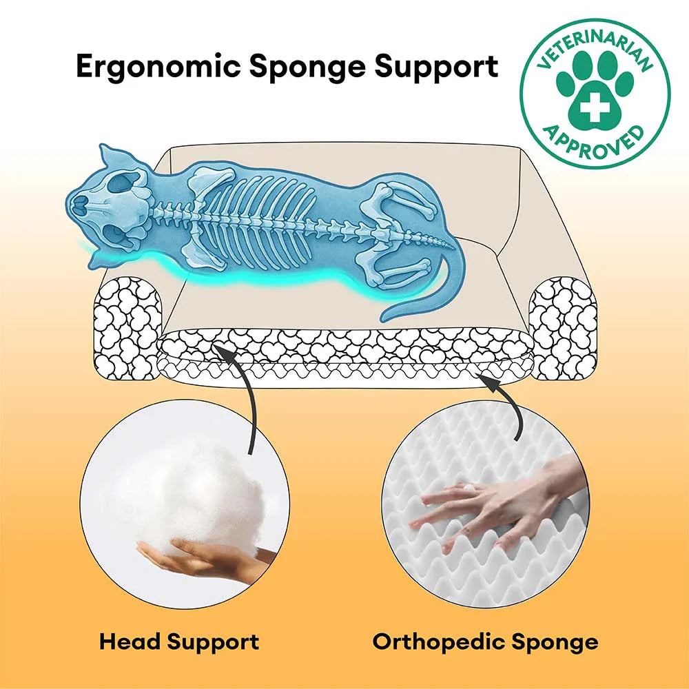 Warmes Plüsch abnehmbares orthopädisches Keil-Kissen Hundesofa-Bett - CozySlope