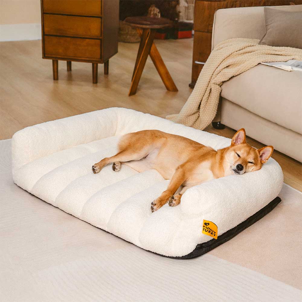 Großes Weiches Stützendes Orthopädisches Hundesofabett mit Kopfstütze - Cloudy Napper