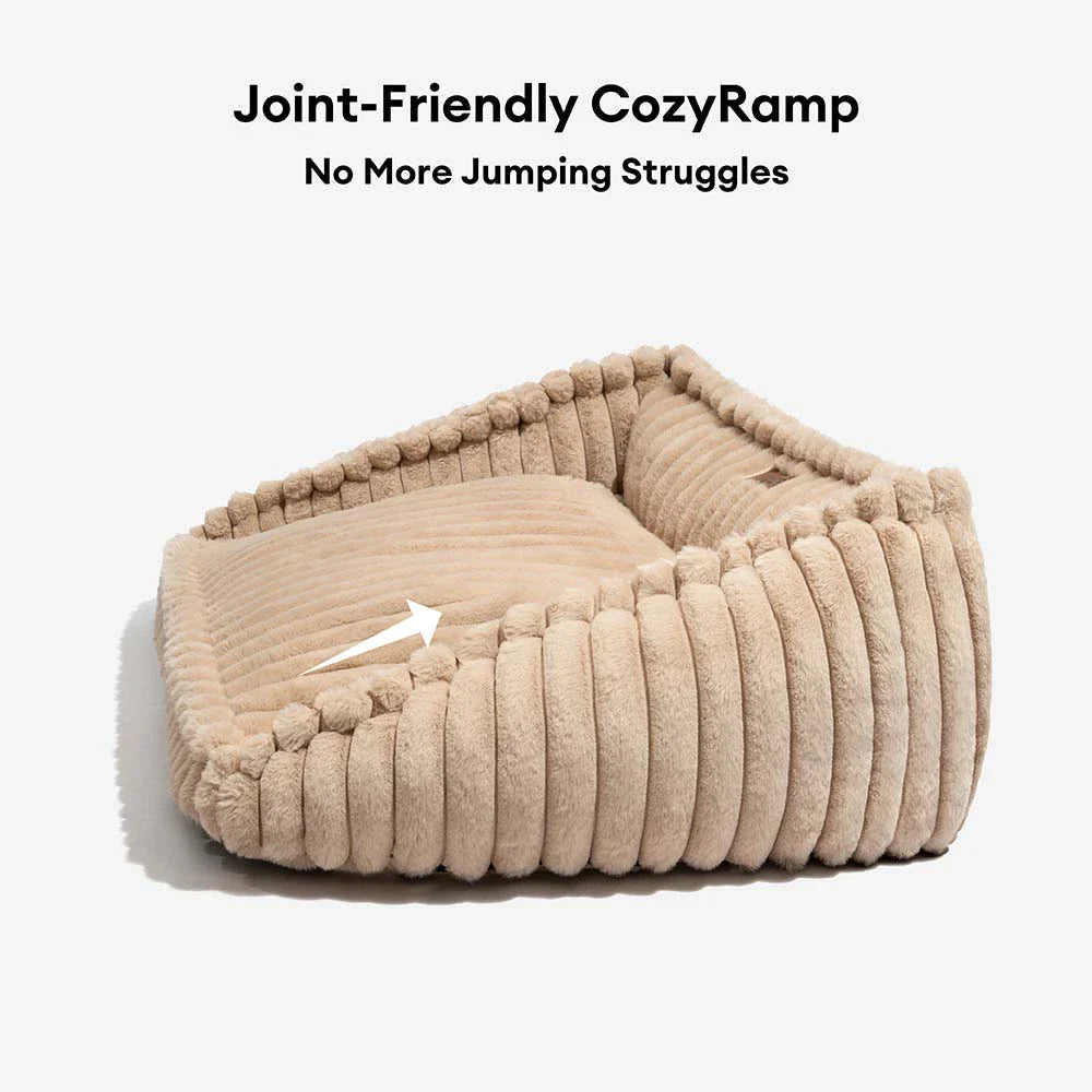 Warmes Plüsch abnehmbares orthopädisches Keil-Kissen Hundesofa-Bett - CozySlope