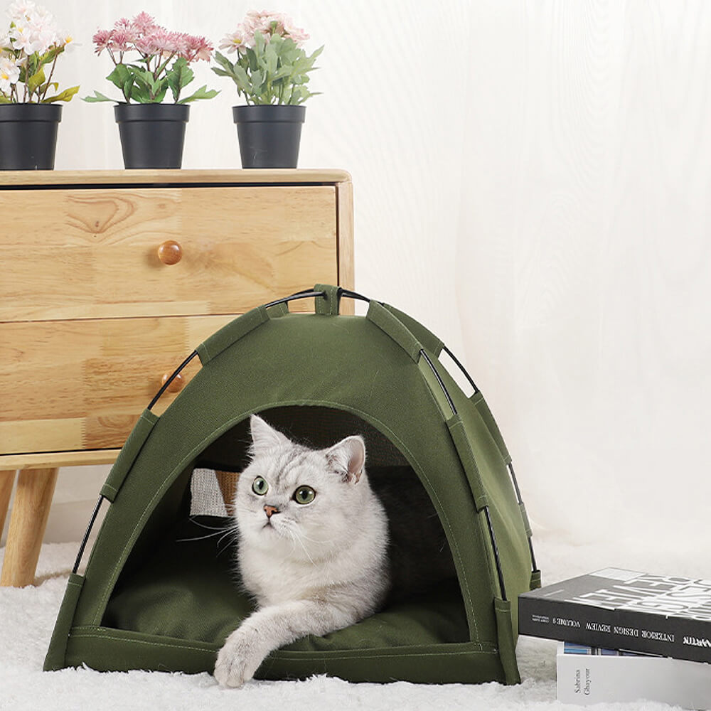 Faltbares Katzenzeltbett für Indoor-Camping