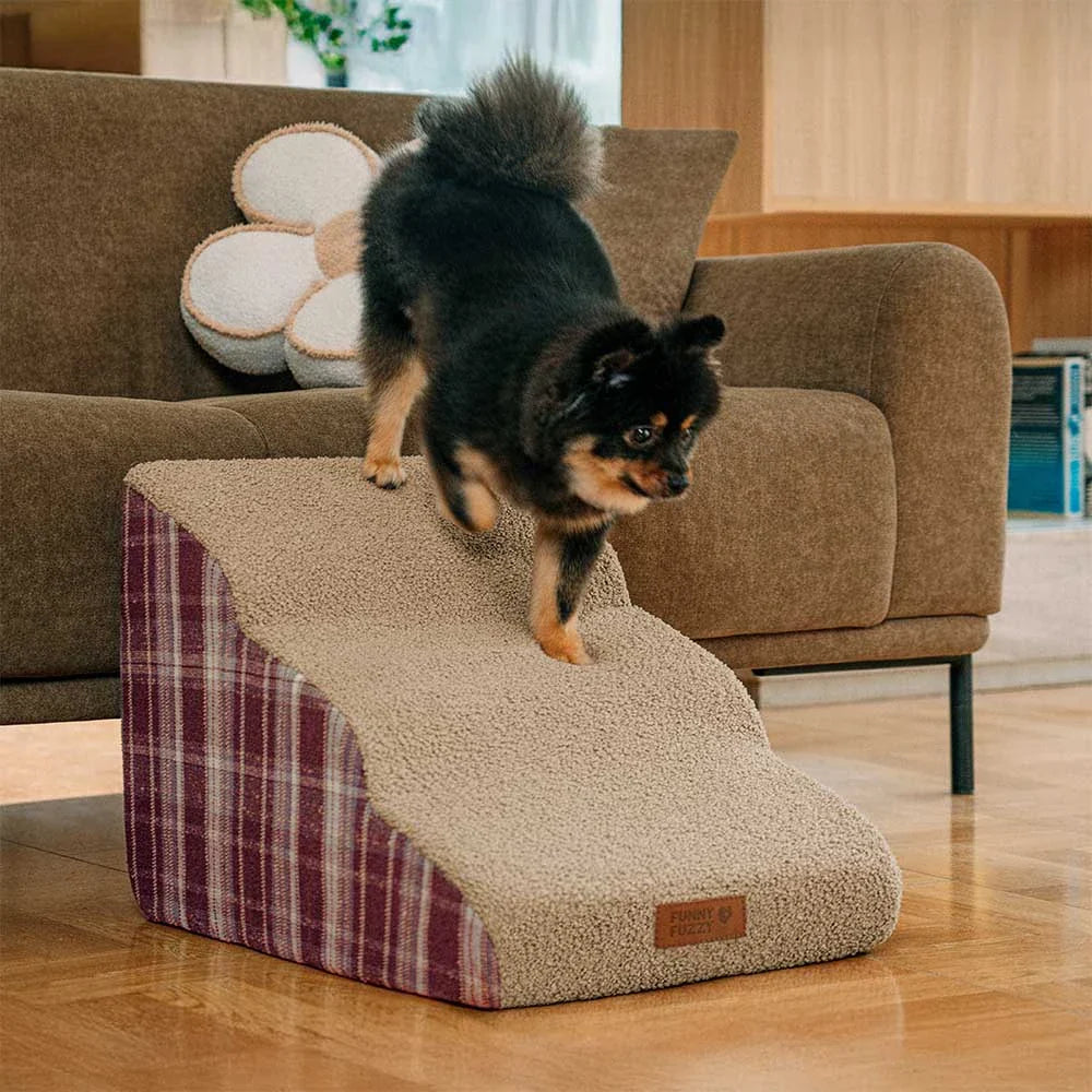 ComfyClimb – Plüschige Haustiertreppe mit hochdichtem Schaumstoff und abnehmbarem Bezug