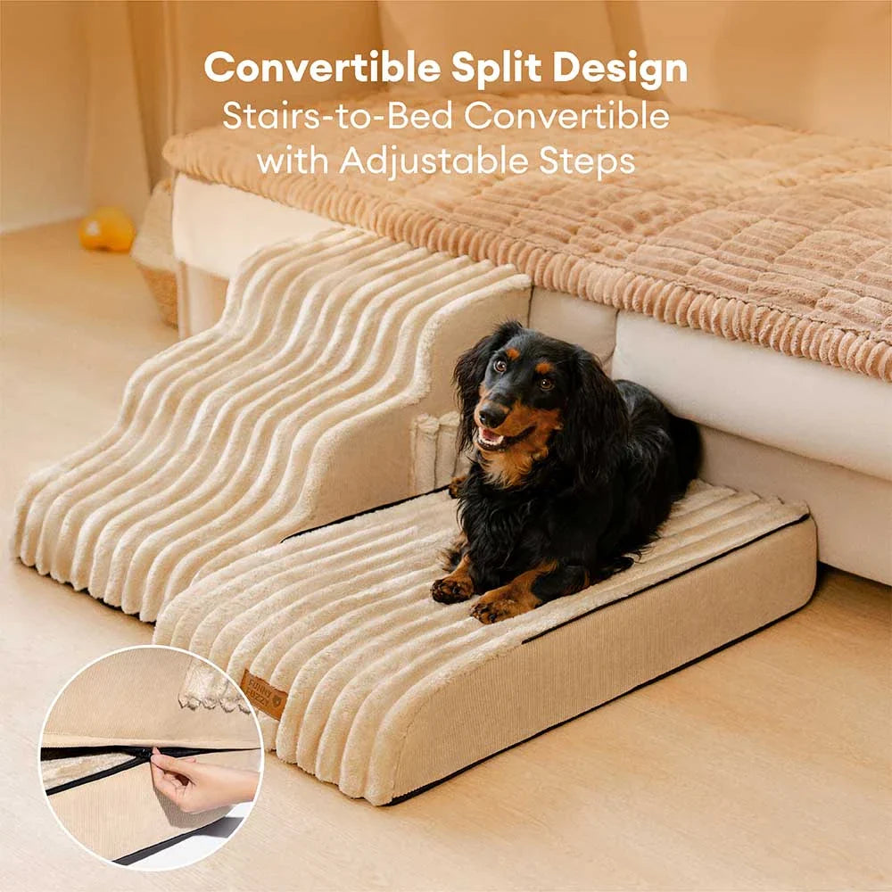 2-in-1 Flauschleiter und Bett für Haustiere – CreamyRamp