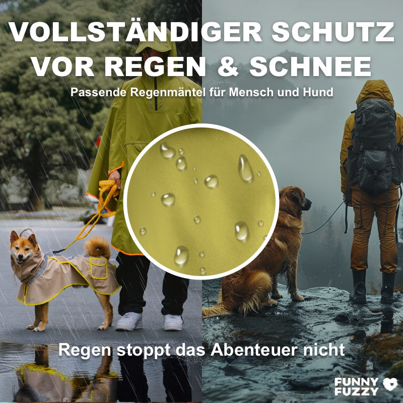 Verstellbarer Reflektierender Wasserdichter Regenmantel mit Tasche für Hunde und Menschen