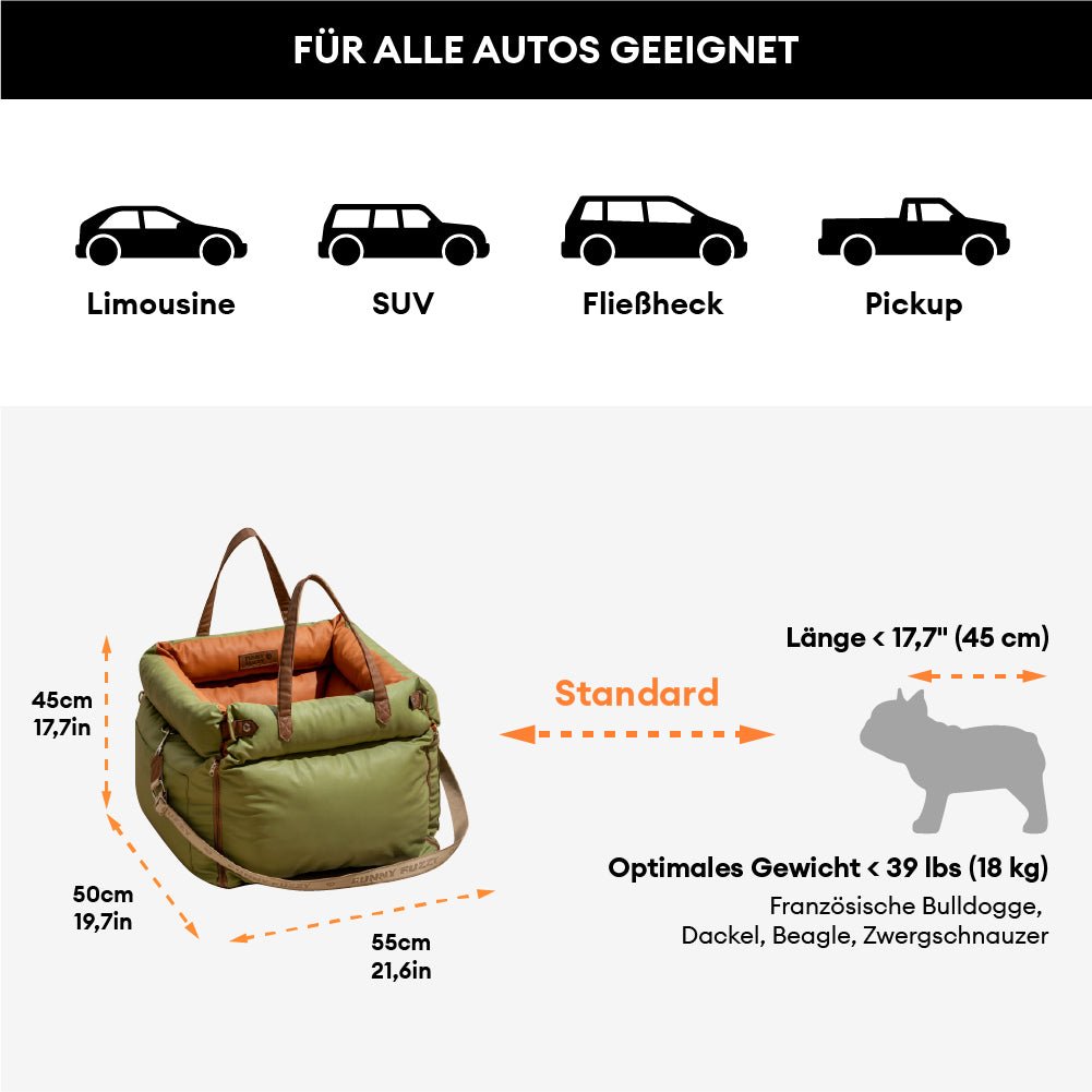 Prächtig Unterwegs Autositz Hundebett aus Kunstleder - Urban Voyager