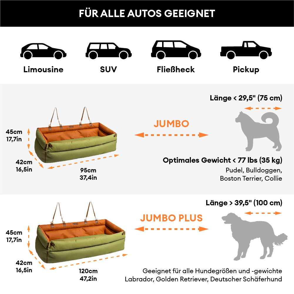 Prächtig Unterwegs Autositz Hundebett aus Kunstleder - Urban Voyager