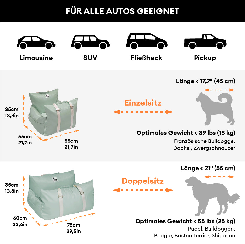 Sicheres Wasserdichtes Gemütliches Hunde-Autositzbett