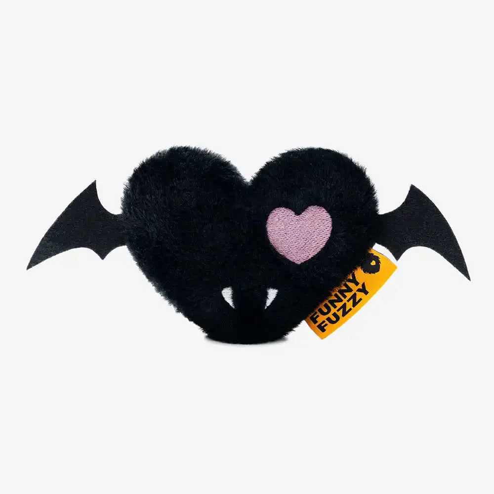 FUNNYFUZZY Halloween Plüsch Quietschespielzeug für Hunde - Fledermaus Herz