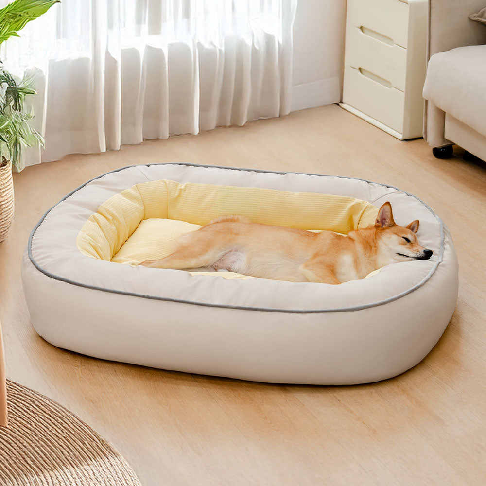 Wasserdichtes Antihaftbeschichtetes PU-Leder Kratzfestes Hundebett mit vollem Support