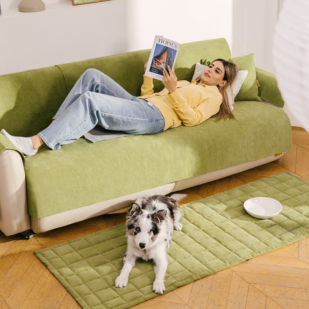 Wasserdichter Anwuchsverhindernder Sofabezug aus Chenille mit Fischgrätenmuster