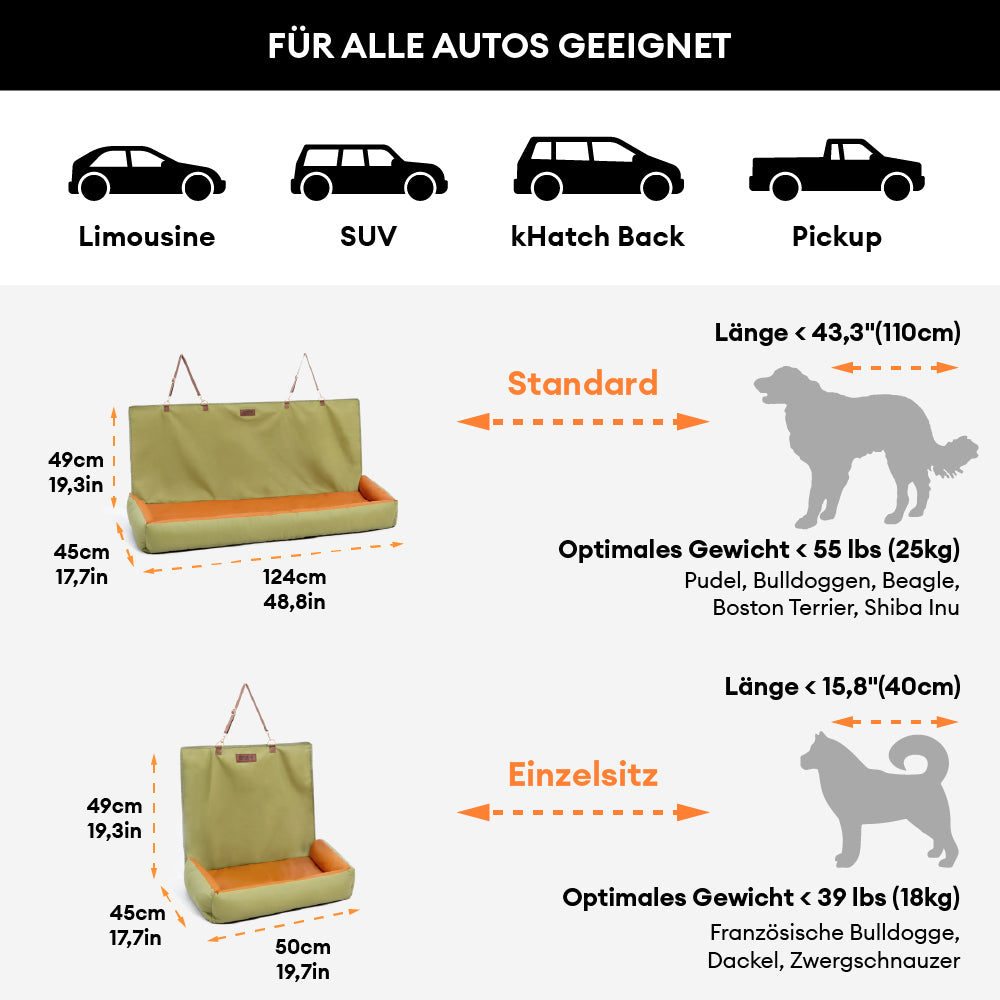 Wasserdichtes Rutschfestes Großes Hundesitzbezug für das Auto - Urban Voyager