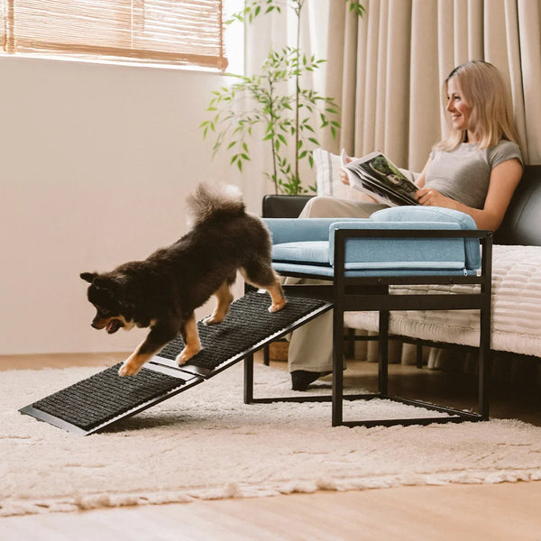 Erhöhtes Haustier-Schlafsofa mit Treppe für das Bett oder Hundefensterplatz - Haustierfreundliches Schlafzimmer