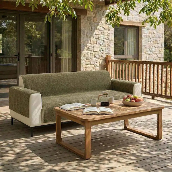Einteiliger Chenille Kratzfester, Langlebiger, Wasserabweisender, Rutschfester Outdoor Sofaüberzug
