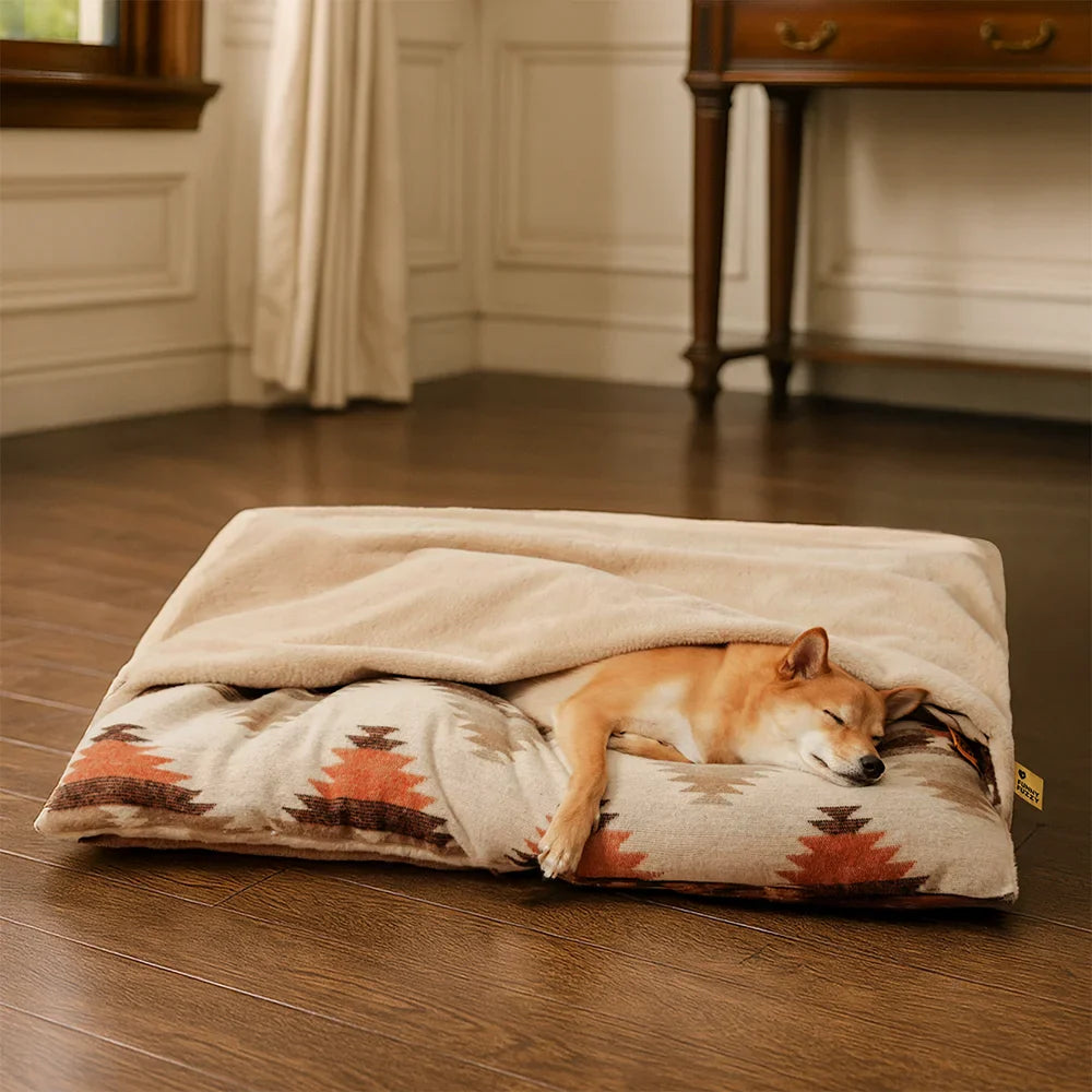 Ganzjahres umkehrbares Boho-Höhlenbett für Hunde - HugSack
