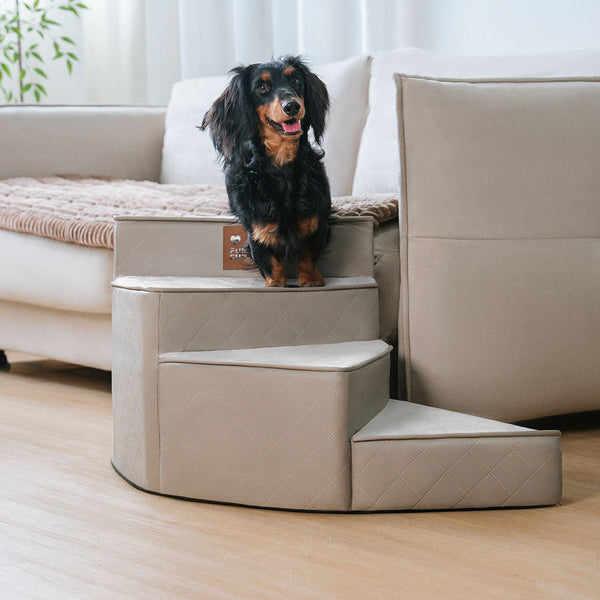 Luxe wasserabweisende Kunstleder abziehbare spiralförmige Haustiertreppe - StepEase