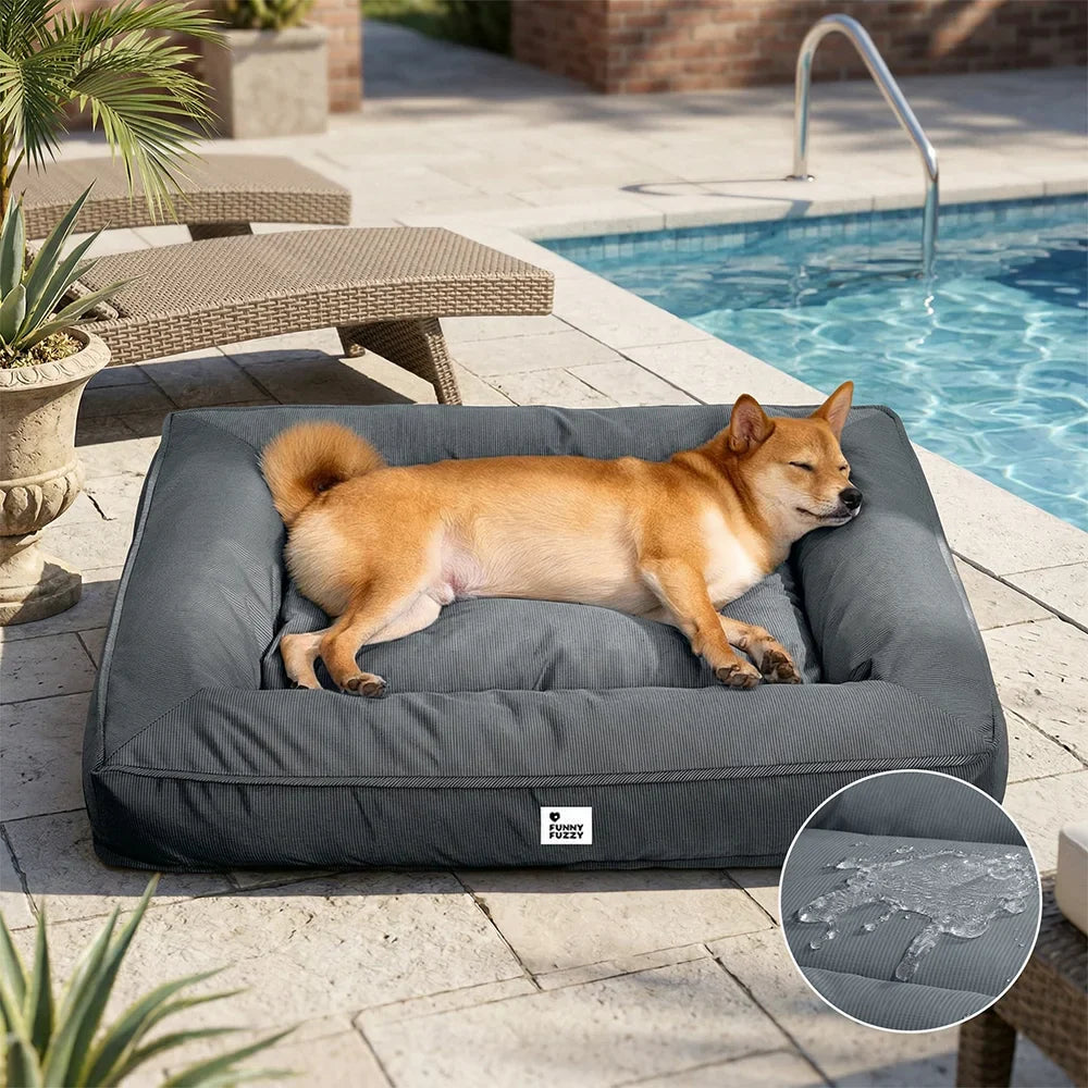 Vollständig Orthopädisches Wasserabweisendes Hundebett mit Rundum-Unterstützung für Große Hunde