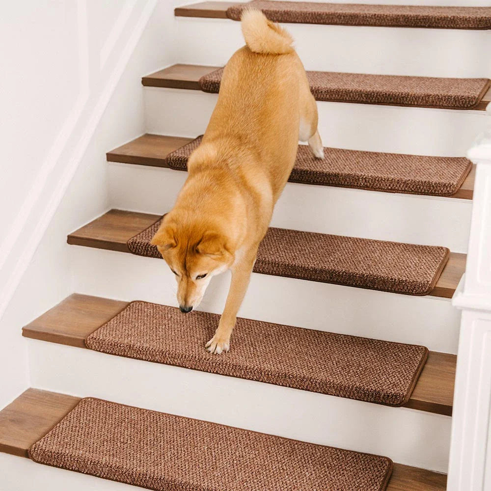 Antikratz-Faux-Sisal-Stufen-Schoner, selbstklebend, waschbare Teppich-Stufenschoner