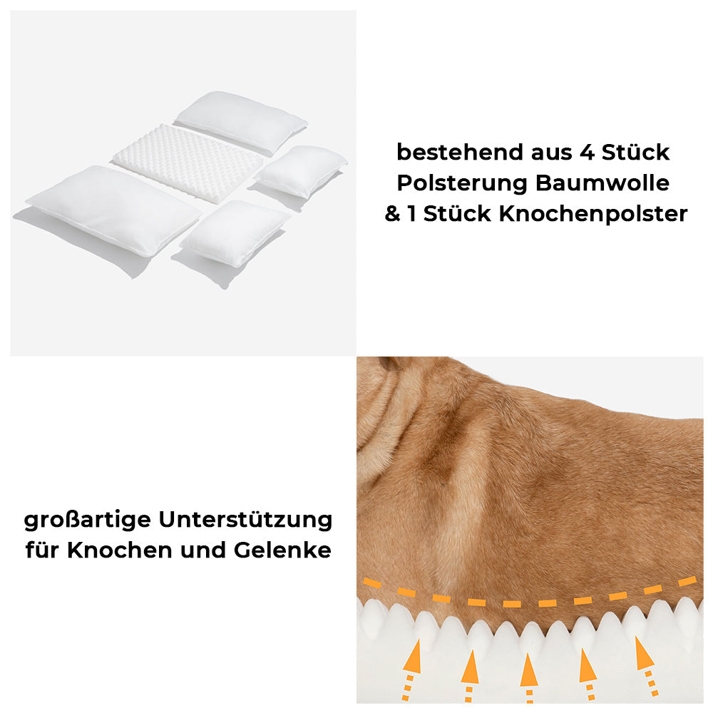 Trendy Gestreiftes Doppellagiges Katzensofa aus Lammwolleimitat