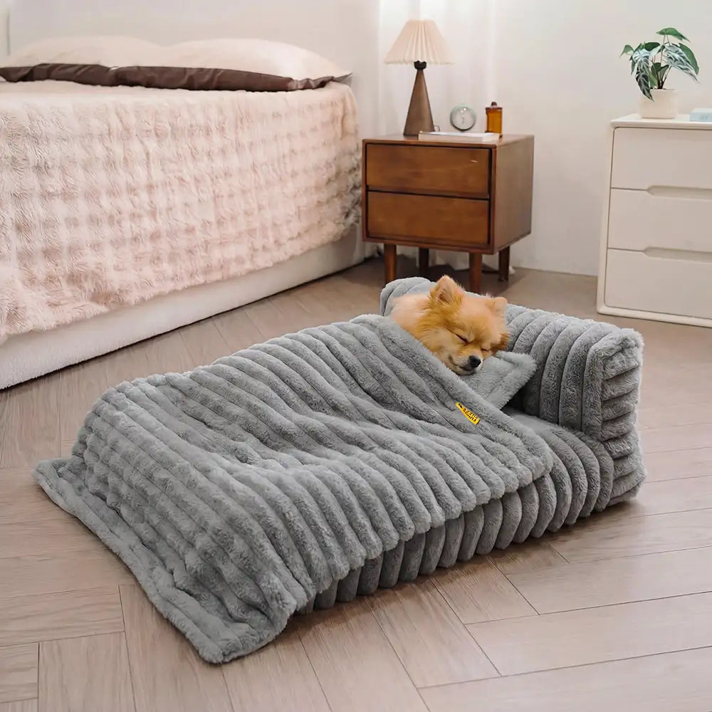 Mini-Plüsch-Hausstil Rückenstütze Orthopädisches Bett für kleine Hunde - TinyNest
