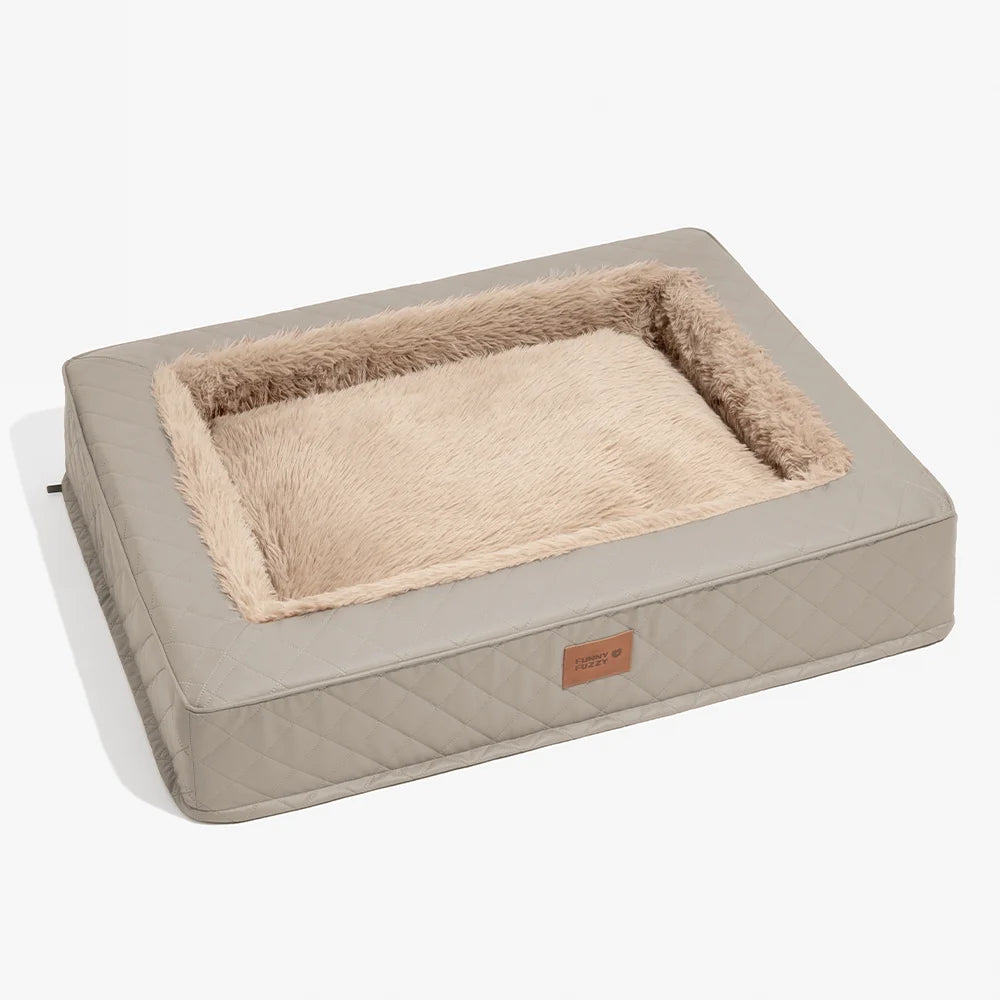 Warmes Plüsch- und Kunstleder-Wickel-Orthopädisches Hundekissen