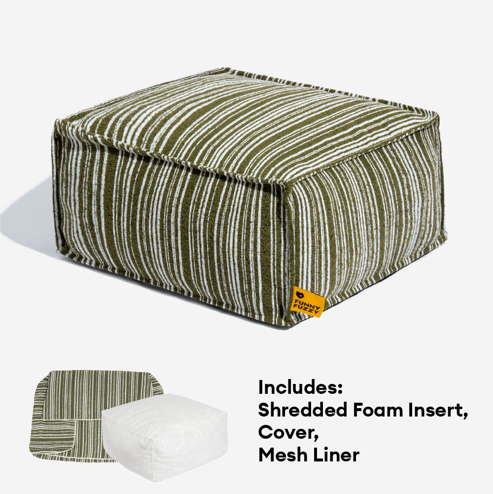 Nachhaltiger Stauraum Pouf Ottoman & Hundebett - Funnyfuzzy SnugNest