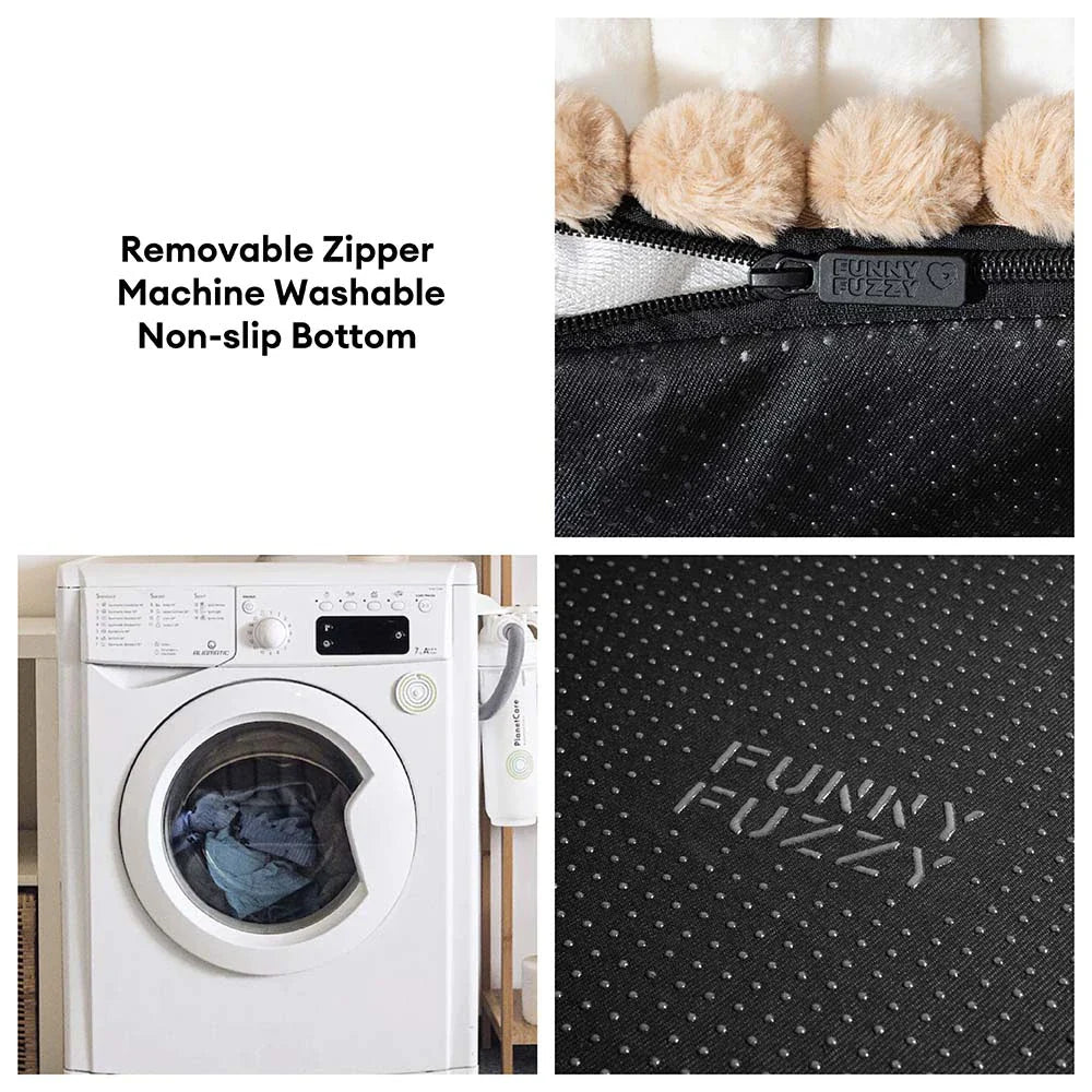 Bequeme plüschige, keksartige orthopädische Hundebett mit Kissen – SweetNap