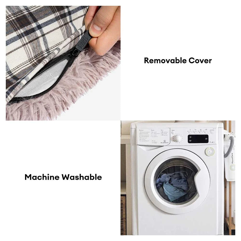 Doppelseitige Plüsch-Hundematte mit Karomuster