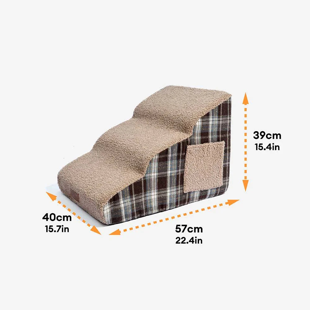 ComfyClimb – Plüschige Haustiertreppe mit hochdichtem Schaumstoff und abnehmbarem Bezug