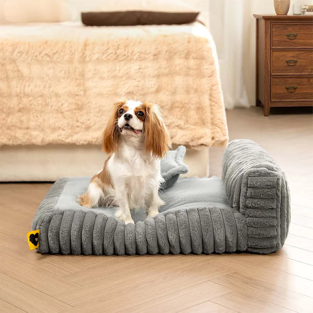 Mini-Plüsch-Hausstil Rückenstütze Orthopädisches Bett für kleine Hunde - TinyNest