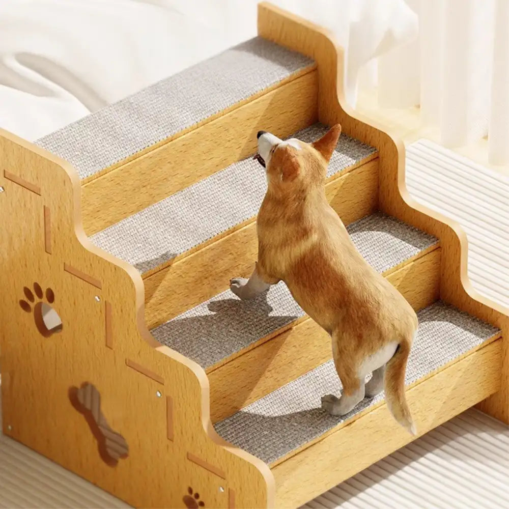 Sichere robuste Holz-Hunde-Rampe Treppe rutschfest