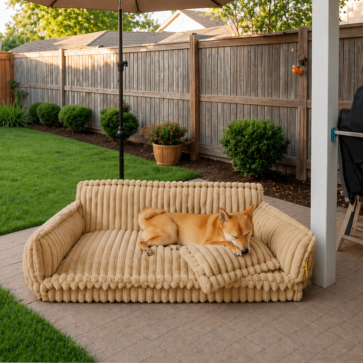 Großes waschbares flauschiges orthopädisches weiches Hundekissen für draußen - Snoozy Dream Hundesofa