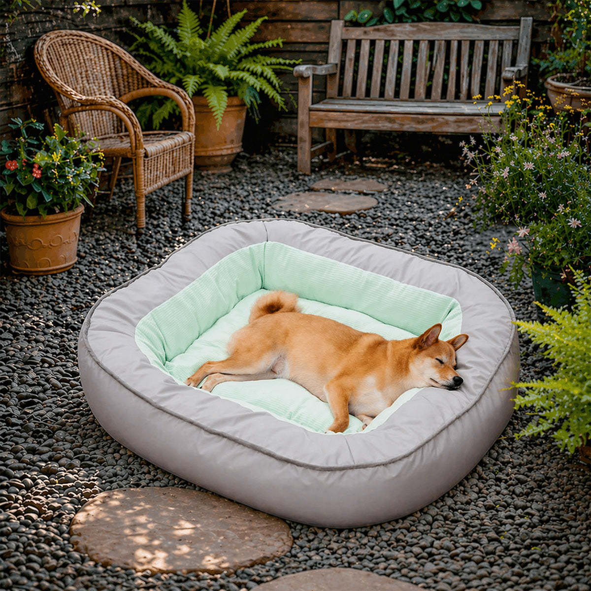 Wasserdichtes Antihaftbeschichtetes PU-Leder Kratzfestes outdoor Hundebett mit vollem Support