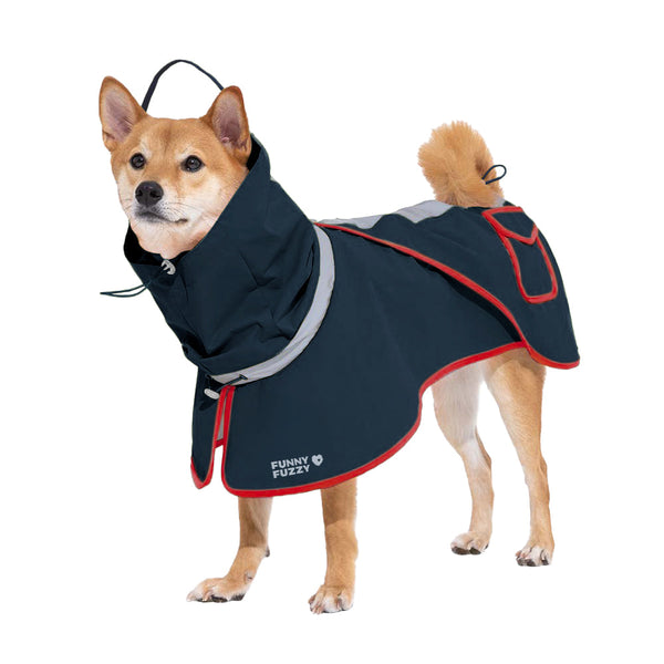 Verstellbarer Reflektierender Wasserdichter Regenmantel mit Tasche für Hunde und Menschen