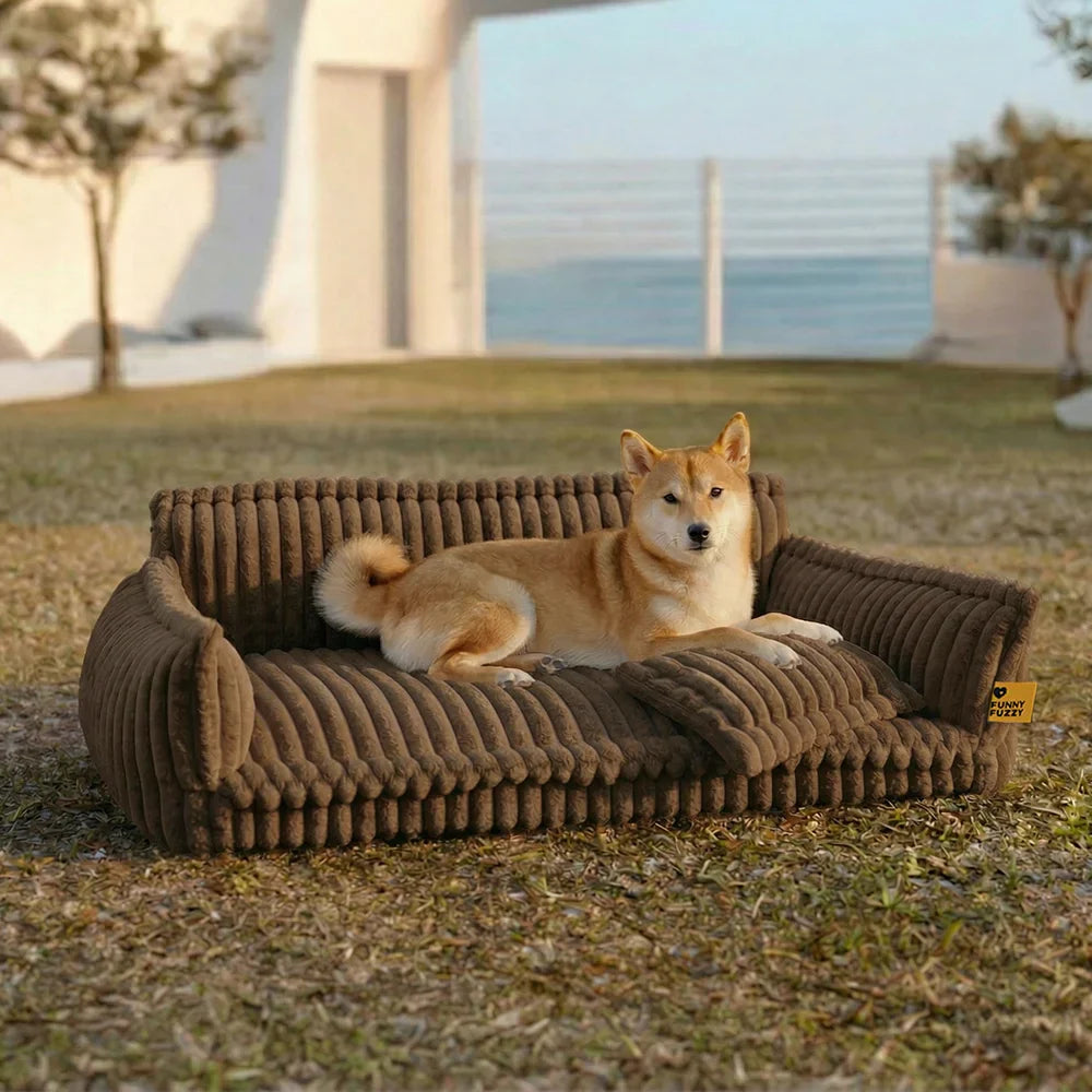 Großes waschbares flauschiges orthopädisches weiches Hundekissen für draußen - Snoozy Dream Hundesofa