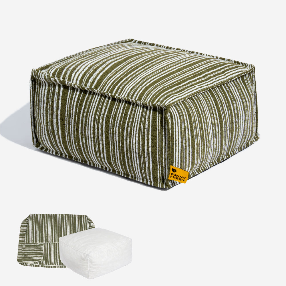 Nachhaltiger Stauraum Pouf Ottoman & Hundebett - Funnyfuzzy SnugNest