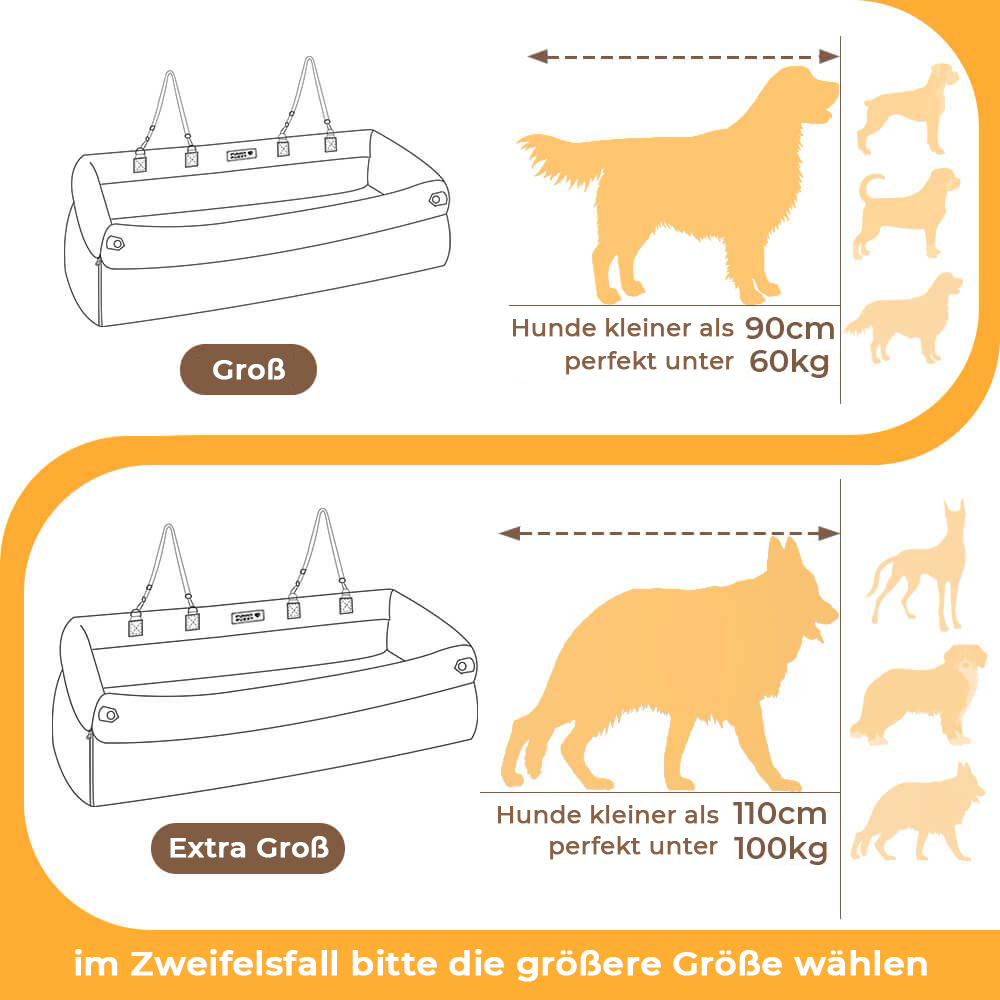 Großes Deluxe-Autositz-Sitzbett aus Kunstleder für Hunde - Urban Voyager