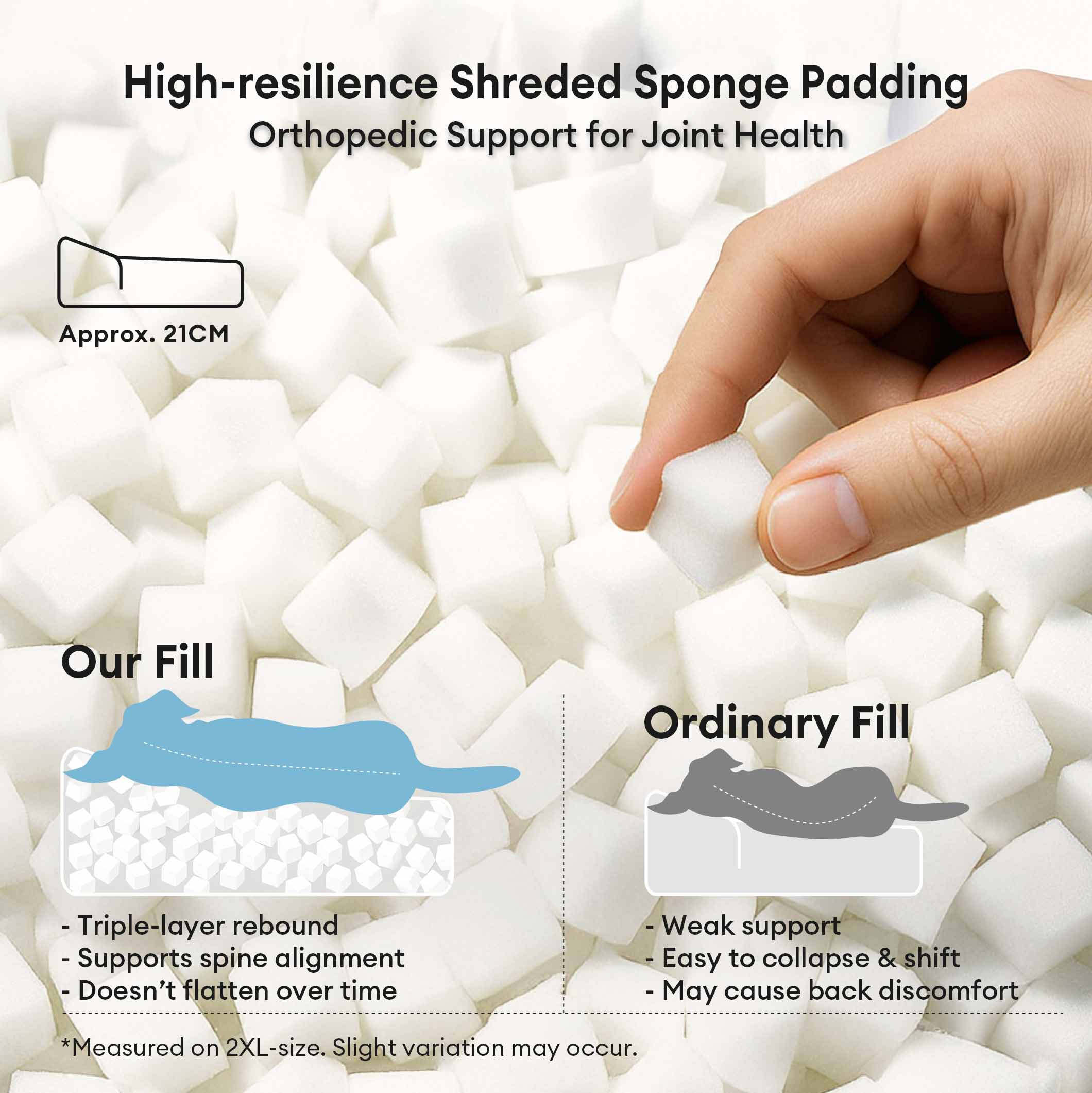 Personalisierbares, großes und dickes Hundebett mit kratzfester Rückenpolsterung