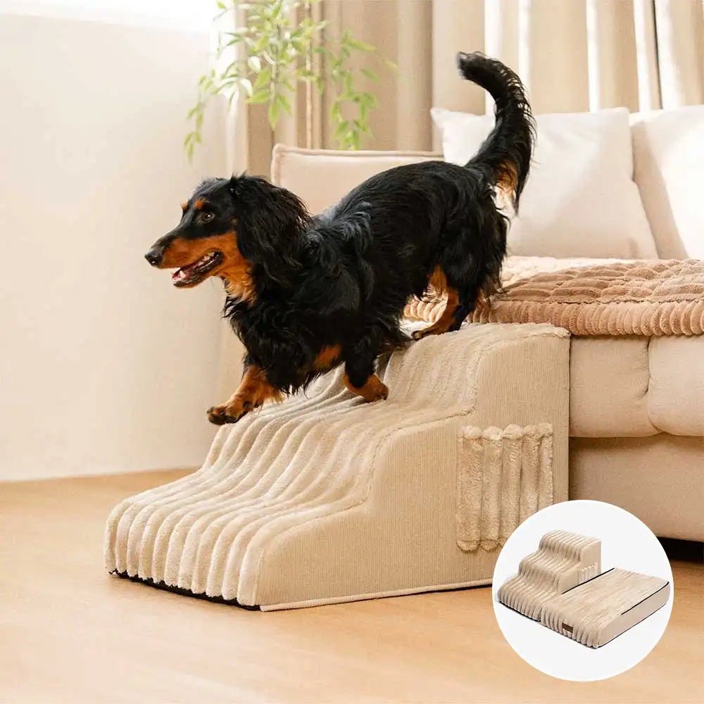 2-in-1 Flauschleiter und Bett für Haustiere – CreamyRamp