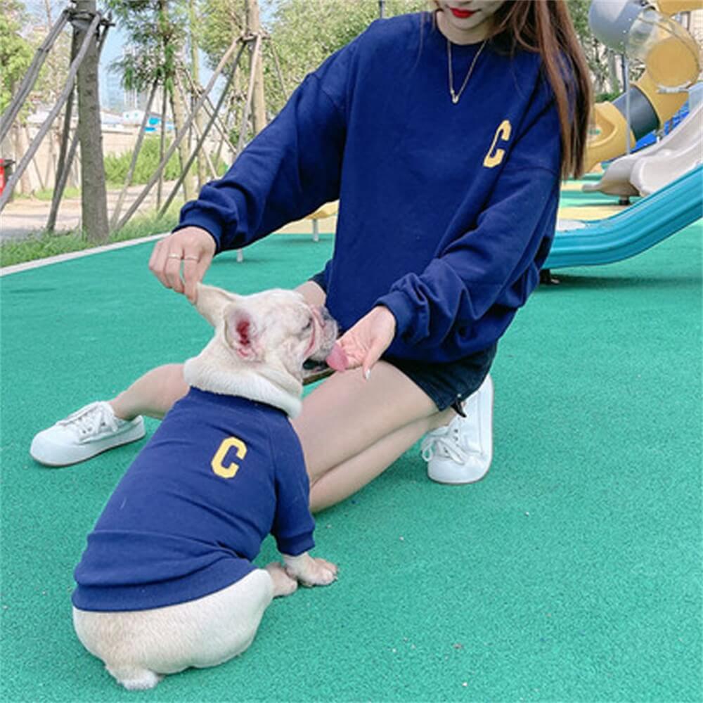 Haustierkleidung Hundefamilie Stil Buchstaben Besticktes Sweatshirt