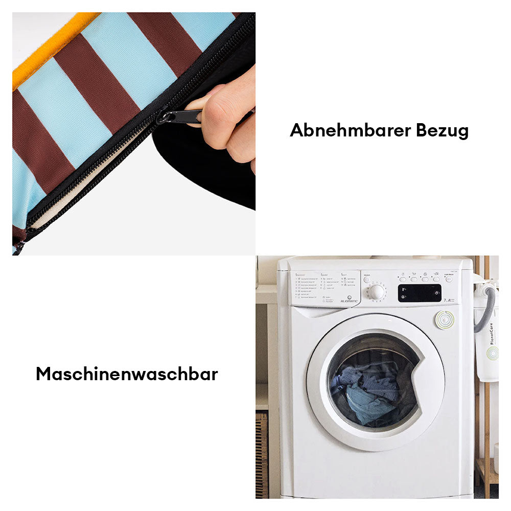 Modisches Gestreiftes Wasserabweisendes Faltbares Hundesofabett - Sunny Siesta