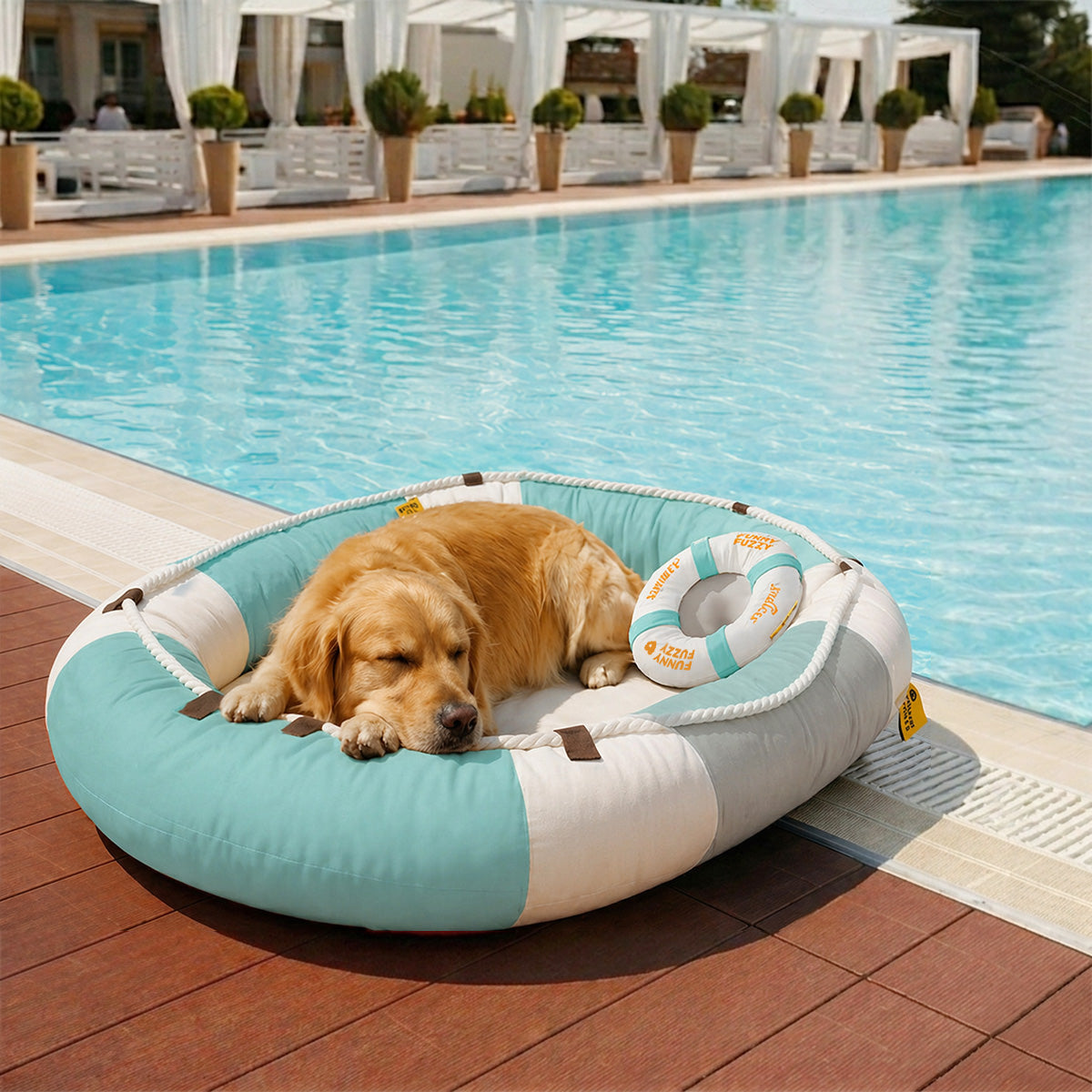 Outdoor Sommerliche Kühlung Wasserdichtes Bootsförmiges Haustierbett mit Kissen – Chill Raft