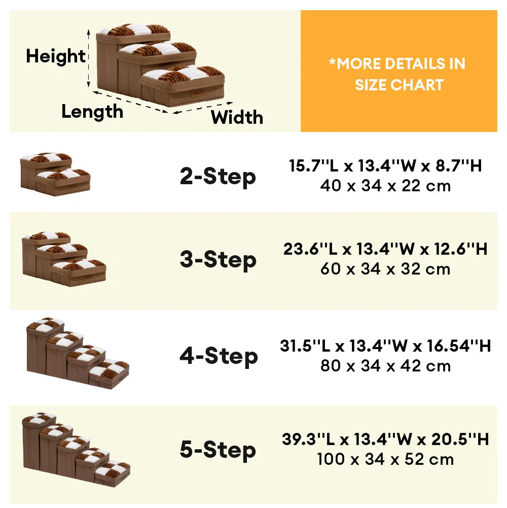 Abnehmbare Schachbrett-Plüsch-Handgefertigte Hundetreppe mit Stauraum - Klappbare Stufen