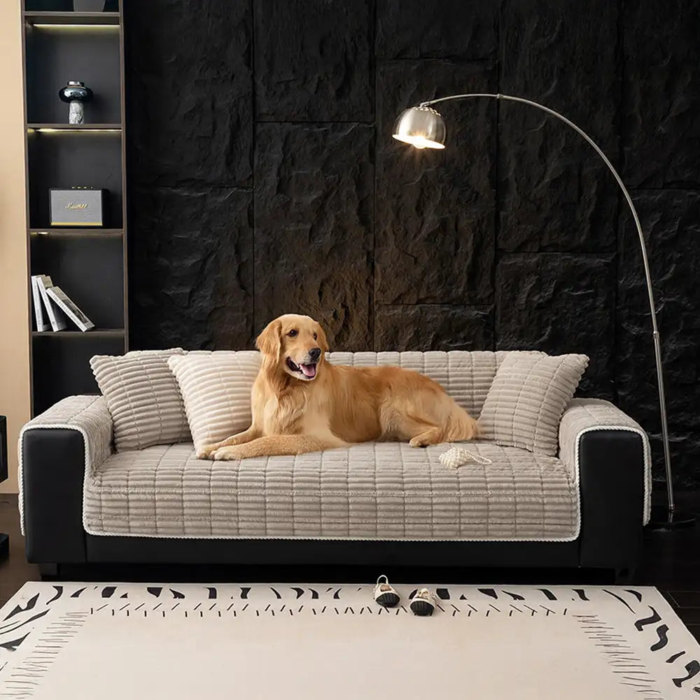 Einsitzer Bequemer Fleece Sofa Schutzhülle Rutschfeste Couchbezug