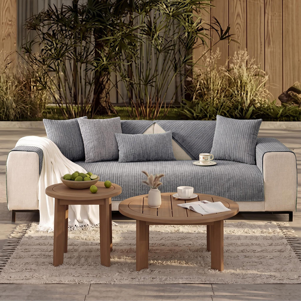 Einfacher Einfarbiger Kratzfester Chenille Outdoor Schutzsofabezug