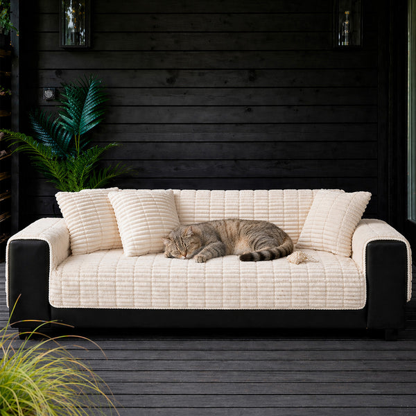Einsitzer Bequemer Fleece Outdoor Sofa Schutzhülle Rutschfeste Couchbezug