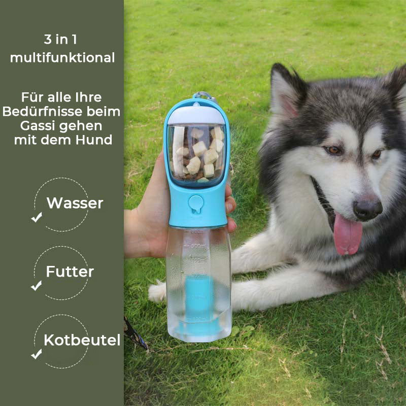 3-in-1-Multifunktionen-Wasserflasche für den Hundespaziergang