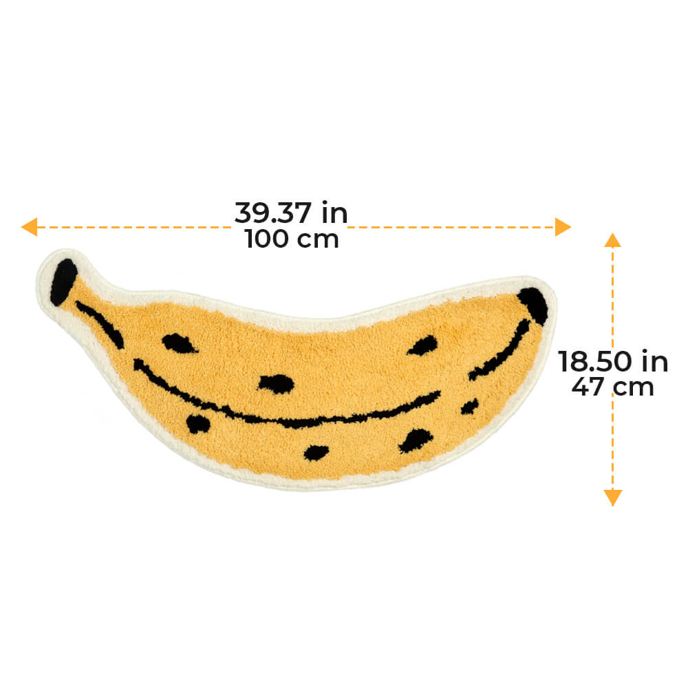 Multifunktionaler Dekorativer Rutschfester Waschbarer Teppich in Bananenfruchtform